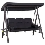 Columpio para Jardín - OUTSUNNY 84A-069BK, 116,00 cm x 206,00 cm x 183,00 cm, Metal, Poliéster, Negro