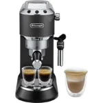 Cafetera express - De'Longhi Dedica EC685.BK, 1300 W, 15 bar, Thermoblock, Espresso manual, Función 2 tazas, Negro