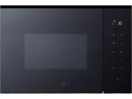Microondas con grill integrable - LG MGBZ2593F, 900W, 8 niveles, 25 l, Cristal Negro