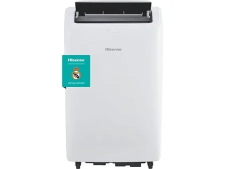Aire acondicionado portátil - Hisense APC09QC, 2236 fgh, 3 velocidades, Deshumidificador, Super Cool, Mando a distancia, Kit Ventana, Wi-Fi, Blanco