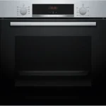 Horno - Bosch HBA514ES3, Serie 4, Multifunción, Limpieza por agua, 71 l, HotAir 3D, Mandos ocultables, 60 cm, inox