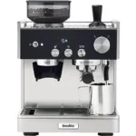 Cafetera express - Breville Barista Signature, 15 bar, 2 Tazas, 1600W, Café en grano, InoxNegro