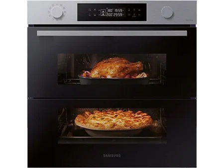 Horno - Samsung NV7B4530ZASU1 Dual Cook Flex, Multifunción, Pirolítico, 76l, 59.5 cm, WiFi, Puerta Flexible, Inox