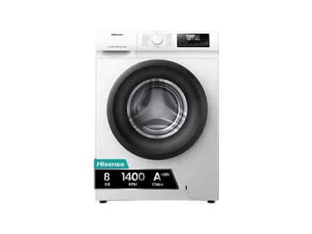 Lavadora carga frontal - Hisense WF1Q8041BW, 8 kg, 1400 Rpm, Función Vapor, Eficiencia A-20%, Blanco