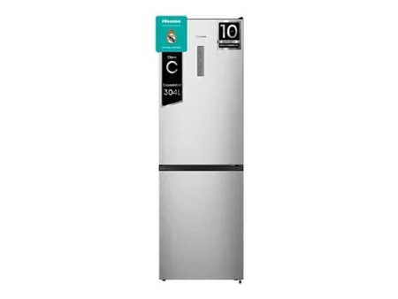 Frigorífico combi - Hisense RB390N4BCC, No Frost, 186 cm, 304 l, Micro Vents Cooling, Motor Inverter, Inox