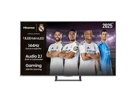 TV Mini LED 55" - Hisense 55E8Q, UHD 4K, 144 Hz, Hi-View Engine, Escalador HDR IA, Subwoofer integrado, Negro