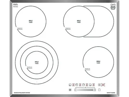 Placa de vitrocerámica - KAISER 46127352, 4 zonas, 59 cm, Blanco
