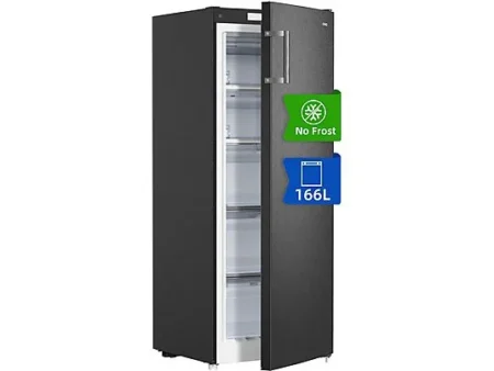 Congelador vertical - CHIQ FSD166NE4E, 166 L, No Frost, Multi-Air-Flox, 5 Cajones, 166 l, 1443 mm, Color Inox Oscuro