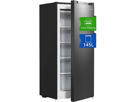 Congelador vertical - CHIQ FSD160D4E, 145 l, 126 cm, Color Metalico Cepillado Oscuro