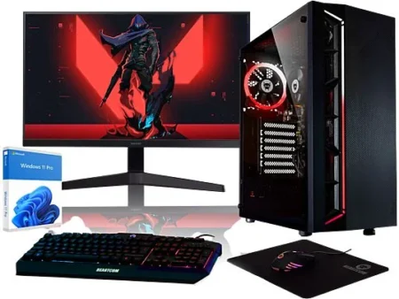 Pack PC gaming - BEASTCOM Q3 Essential Gaming, AMD Ryzen™ 3 3200G, 16 GB RAM, 512 GB SSD, Radeon™ RX Vega 8, Windows 11 Pro, Monitor 24  Full-HD, Negro