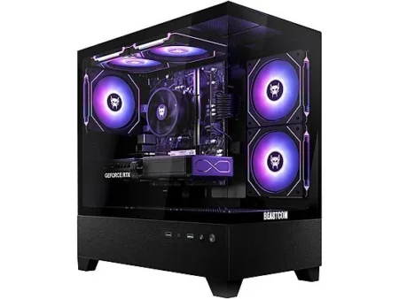 PC Gaming - BEASTCOM Q5  Pro Gaming, AMD Ryzen™ 5 4500, 16 GB RAM, 1 TB SSD, GeForce RTX™ 3050, Windows 11 Pro, Negro