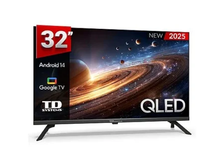 TV QLED 32" - TD SYSTEMS M32K21GLQ Hey Google, HD, Arm Cortex A55x4, Smart TV, DVB-T2 (H.265), Negro