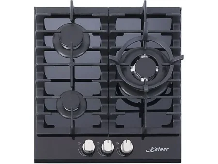 Placa de gas - KAISER KCG 4384, 3 zonas, 450 mm, Negro