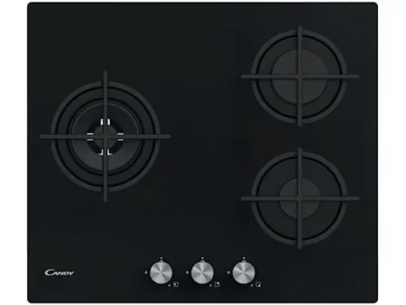 Placa de gas - CANDY CSG63Placa de gas - CANDY CSG63B4PB, 3 zonas, 595 mm, NegroB4PB, 3 zonas, 595 mm, Negro