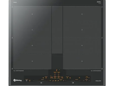 Placa de vitrocerámica - Balay 3EB960AV, 4 zonas, 592 mm, titanio