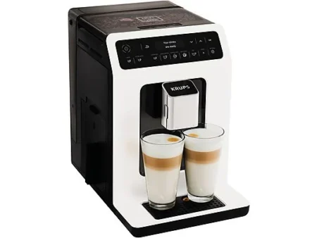 Cafetera express - KRUPS EA8901, 15 bar, 1450 W, 2 tazas, Blanco