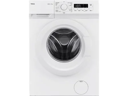 Lavadora carga frontal - Teka WMK 40740, 7 kg, 1200 rpm, 15 programas, Motor inverter, Electrónica con display digital, Blanco