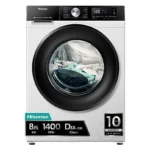 Lavadora secadora - Hisense WD3S8043BW3, 8 kg5 kg, 1400 rpm, 16 programas. Clase A-30%, WiFi, Blanco