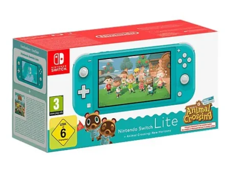 Consola - Nintendo Switch Lite, Portátil, Turquesa + Juego Animal Crossing New Horizons (Descarga asociada al numero de serie)