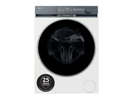 Lavadora carga frontal - Haier X9 Series HW100-BD14387US, 10 kg, 1400 rpm, Aquastop, Vapor, Tambor XL, Blanco