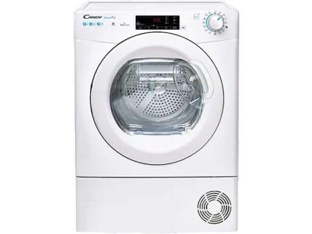 Secadora bomba de calor - Candy Smart Pro CSOE H9A2TE-S, 9kg, 15 programas, Wi-Fi, Función anti-arrugas, Blanco