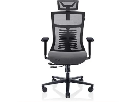 Silla Gaming - VALK NOMA OFFICE Malla Transpirable, Silla MeshEscritorio , Reposacabezas, Asiento Deslizante, Oficina, reposabrazos 3D (ajustable en altura, anchura y profundidad), hasta 120 kg, Gris/Negro