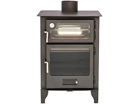 Estufa de leña con horno - MAESTRO FERRETERO AZUER HORNO, 8 kW , gris