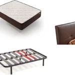 Pack Colchón + Somier + Cabecero 150x200 cm - DESCANSIN visco-soft gel, Tapizado Wengue, anti-ruido, 150 cm x 200 cm, Espumación alta densidad, Wengué