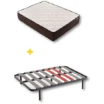 Pack Colchón + Somier - DESCANSIN visco-soft gel + Somier Anti-ruido, 190 cm x 200 cm, Espumación alta densidad, Blanco