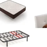 Pack Colchón + Somier + Cabecero 150x190 cm - DESCANSIN visco-soft gel, Tapizado Blanco, anti-ruido, 150 cm x 190 cm, Espumación alta densidad, Blanco