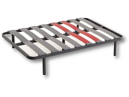 Somier - DESCANSIN con Patas, Silencioso y Transpirabilidad, 160 cm x 200 cm, Hierro y Madera, Negro