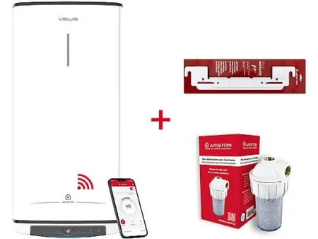 Termo Eléctrico - VELIS PRO WIFI 100 ES EU + INSTA + POLIF ARISTON, 100 l, Blanco