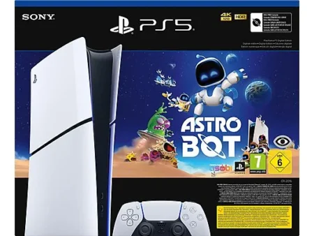 Consola PS5 - SONY PlayStation 5 Digital Edition Slim Astro Bot, 1 TB, White