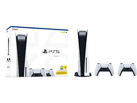 Consola - SONY PlayStation 5 - Bundle 2 Controller Wireless DualSense, 825 GB, Negro y Blanco
