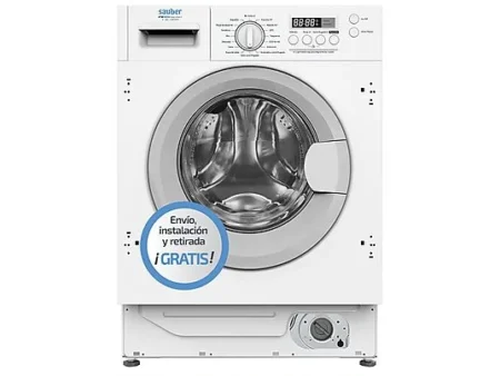 Lavadora integrable - SAUBER SERIE 5-8140IT, 8 kg, 16 programas, Blanco
