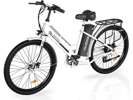 Bicicleta de ciudad - EVERCROSS TECH Bicicleta eléctrica EK8S de 26 PULGADAS, 2 modos de conducción, motor de 250 W, Bicicleta eléctrica, 250W, Blanco